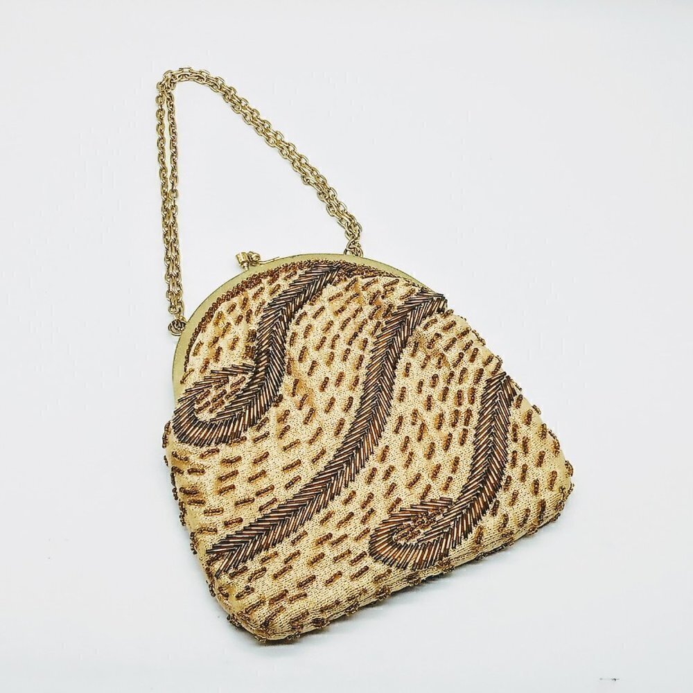 Vintage Fine Arts Bag Co. Gold Beaded Bag